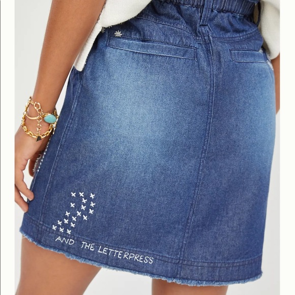 NWT Anthropologie Pilcro & the Letterpress Denim Patchwork Mini Skirt Size S - Picture 3 of 7